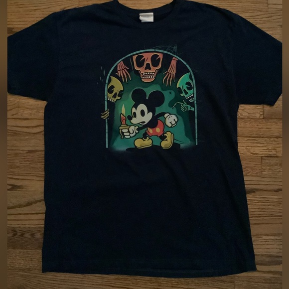 Disney WonderGround Gallery Mickey Mouse Halloween Skeletons T-Shirt - Picture 1 of 11